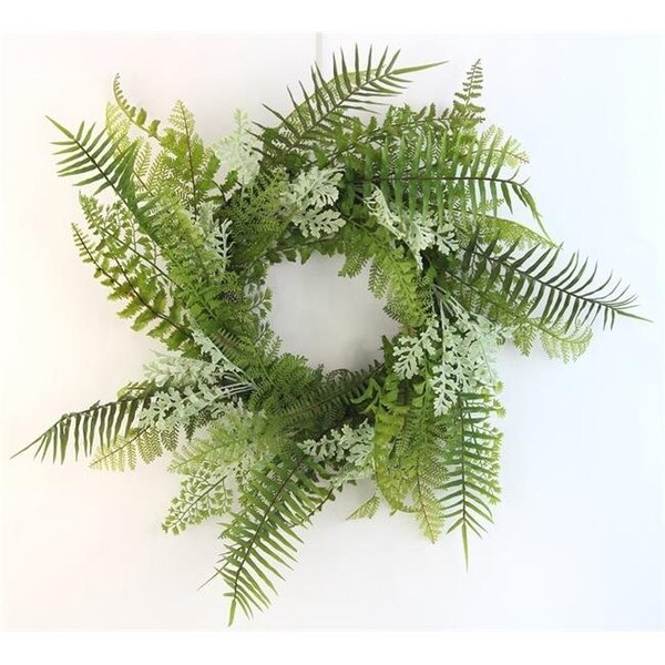 Adlmired By Nature Admired by Nature GG7660-GREEN 18 in. Artificial Fern Wall Hanging Wreath; Green - GG7660-GREEN