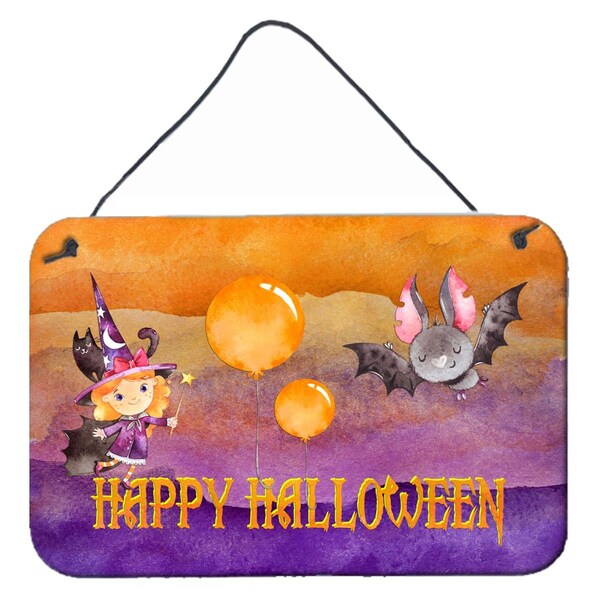 Carolines Treasures Halloween Little Witch & Bat Wall or Door Hanging Prints - BB7458DS812