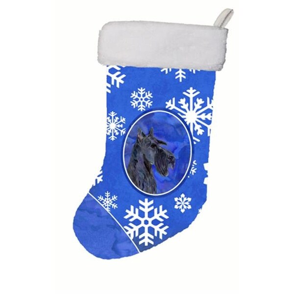 Carolines Treasures Carolines Treasures SS4667-CS 11 W x 8 H in. Scottish Terrier Winter Snowflakes Christmas Stocking - SS4667-CS