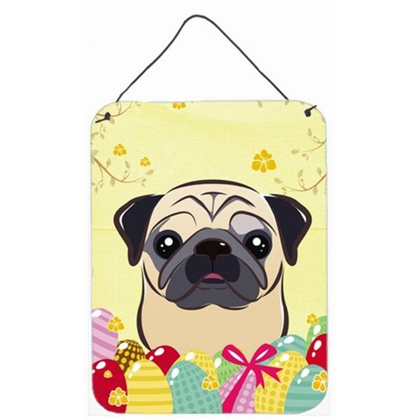 Carolines Treasures Fawn Pug Easter Egg Hunt Wall or Door Hanging Prints - BB1944DS1216