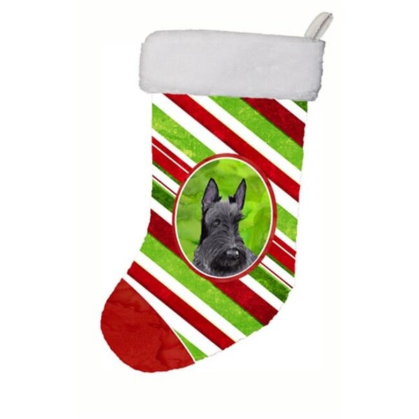 Carolines Treasures Carolines Treasures SC9346-CS 11 x 18 in. Scottish Terrier Candy Cane Holiday Christmas Christmas Stocking - SC9346-CS
