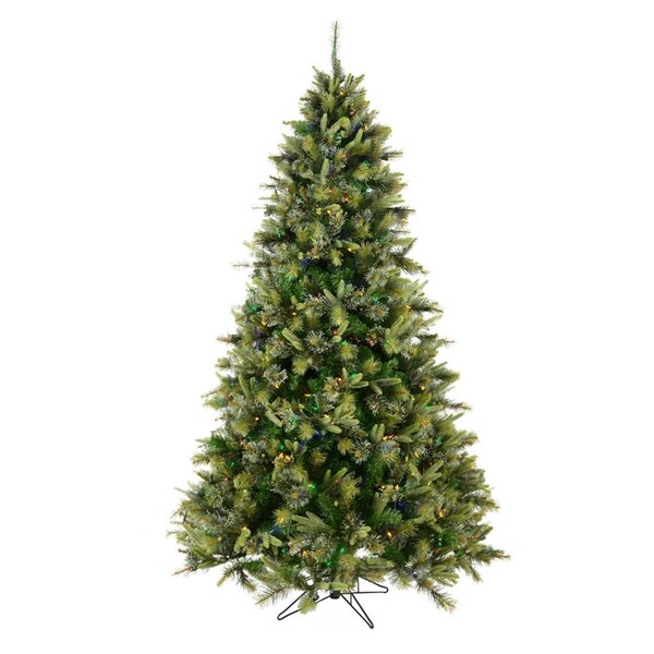 Vickerman 4.5 ft. x 37 in. Cashmere Pine Artificial Christmas Tree with 250 Multi-Colored LED Light - A118247LED
