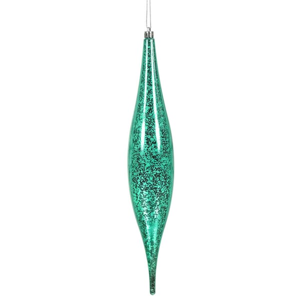 Vickerman 13 in. Teal Mercury Rain Drop Ornament, 2PK - N176642