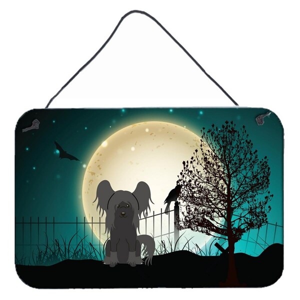 Carolines Treasures Halloween Scary Chinese Crested Black Wall or Door Hanging Prints - BB2302DS812