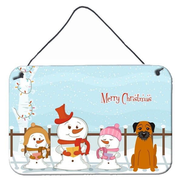 Carolines Treasures Merry Christmas Carolers Border Terrier Wall or Door Hanging Prints - BB2370DS812
