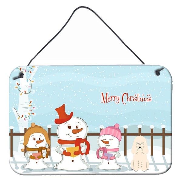 Carolines Treasures Merry Christmas Carolers Poodle White Wall or Door Hanging Prints - BB2401DS812
