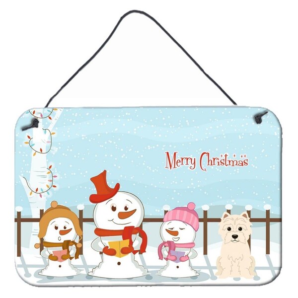 Carolines Treasures Merry Christmas Carolers Westie Wall or Door Hanging Prints - BB2373DS812