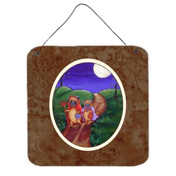 Carolines Treasures Trick or Treat Halloween Pug Wall or Door Hanging Prints - 7281DS66