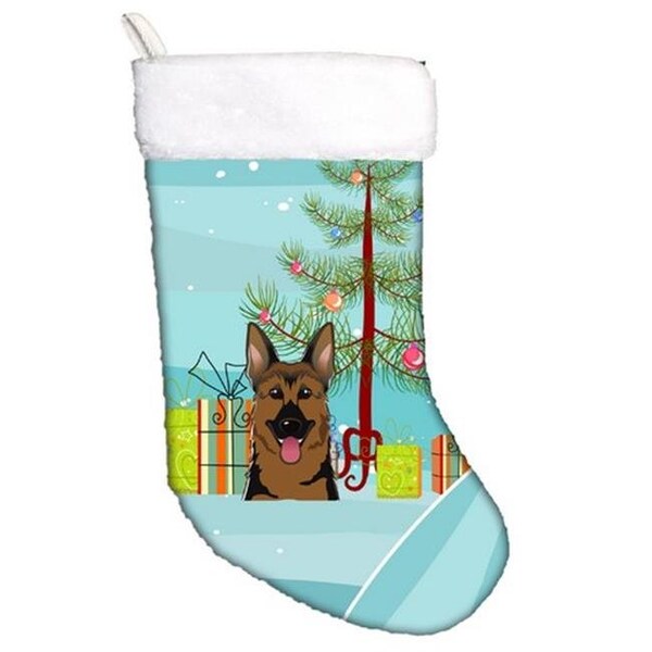 Carolines Treasures Carolines Treasures BB1583CS Christmas Tree & German Shepherd Christmas Stocking - BB1583CS