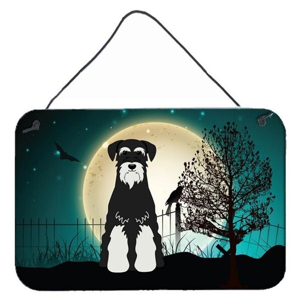 Carolines Treasures Carolines Treasures BB2223DS812 Halloween Scary Standard Schnauzer Salt & Pepper Wall or Door Hanging Prints - BB2223DS812