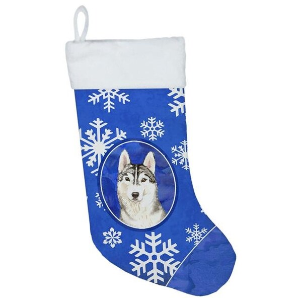 Carolines Treasures Carolines Treasures CK3899CS Siberian Husky Winter Snowflakes Christmas Stocking - CK3899CS