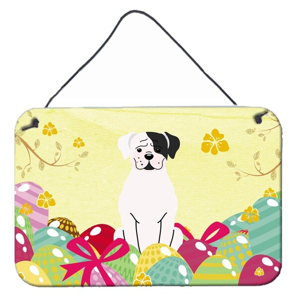 Carolines Treasures Easter Eggs White Boxer Cooper Wall or Door Hanging Prints - BB6114DS812