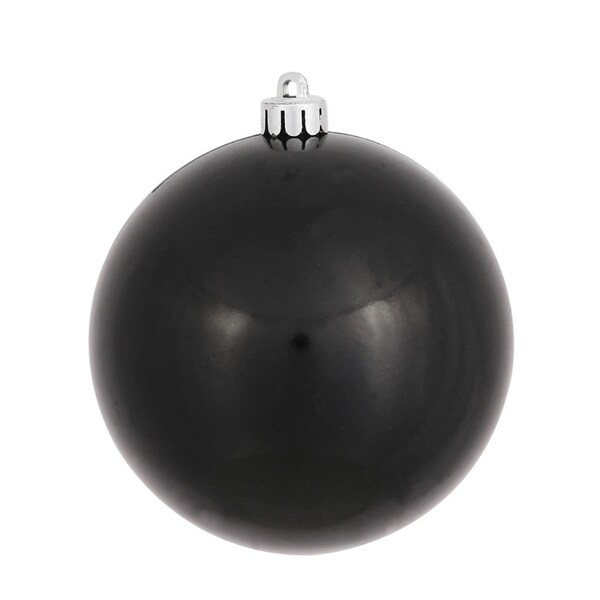 Vickerman 4 in. Black Candy Ball Christmas Ornament, 6PK - N591017DCV