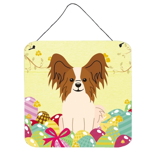 Carolines Treasures Easter Eggs Papillon Red White Wall or Door Hanging Prints - BB6078DS66