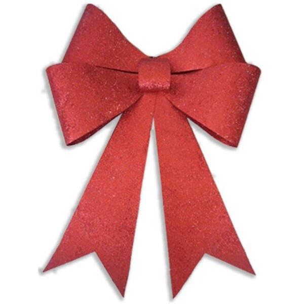 Queens Of Christmas 30 in. PVC Glitter Bow, Red - BOW-GLTR-30-RE