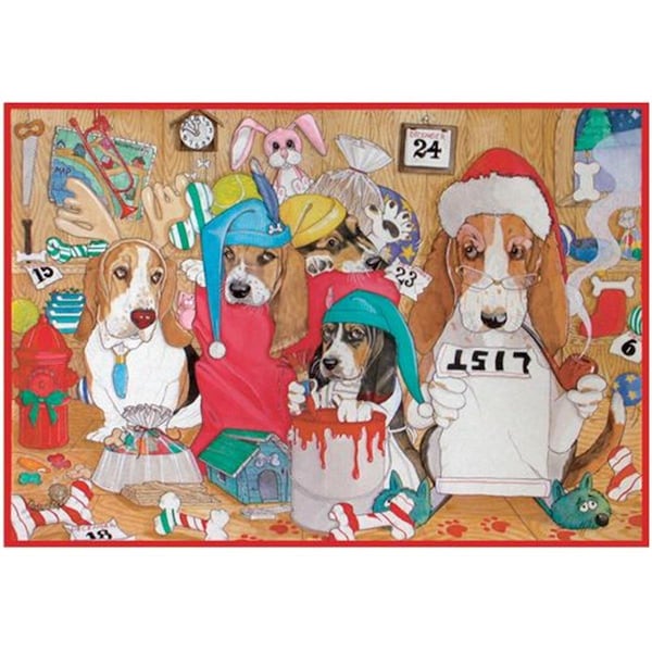 Pipsqueak Productions Basset Holiday Boxed Cards - C445