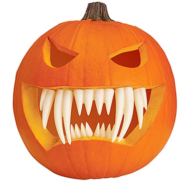 Vd Direction Glow in the Dark Pumpkin Fangs Set, 7 Piece - VD2668616