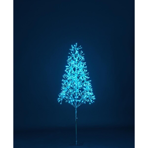 Queens Of Christmas 5 ft. Starburst LED Tree, Teal - LED-TR3D05-LTL