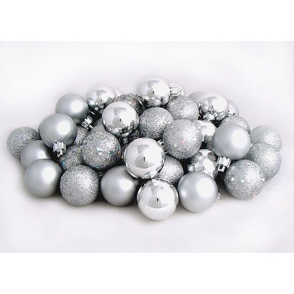 Northlight Seasonal Northlight Seasonal 31744237 Silver Splendor Shatterproof 4-Finish Christmas Ball Ornaments - 31744237
