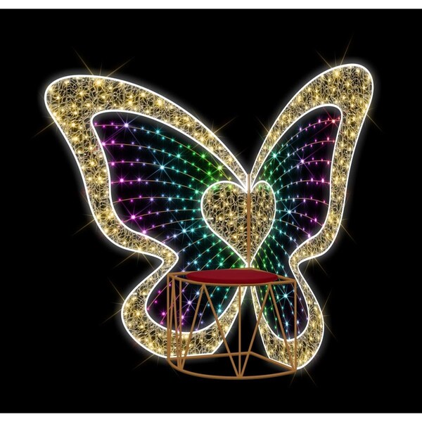 Queens Of Christmas Butterfly Bench Photo Op - WL-MTNF-BFLY-BENCH-RGB
