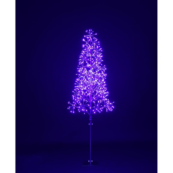 Queens Of Christmas 6 ft. Starburst LED Tree, Purple - LED-TR3D06-LPU