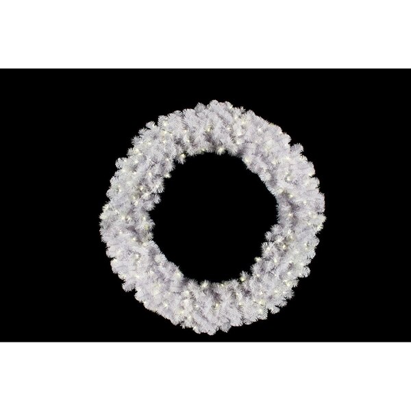 Queens Of Christmas 3 ft. White Sequoia Pre-Lit with LED Wreath, Warm White - GWWSQ-03-LWW
