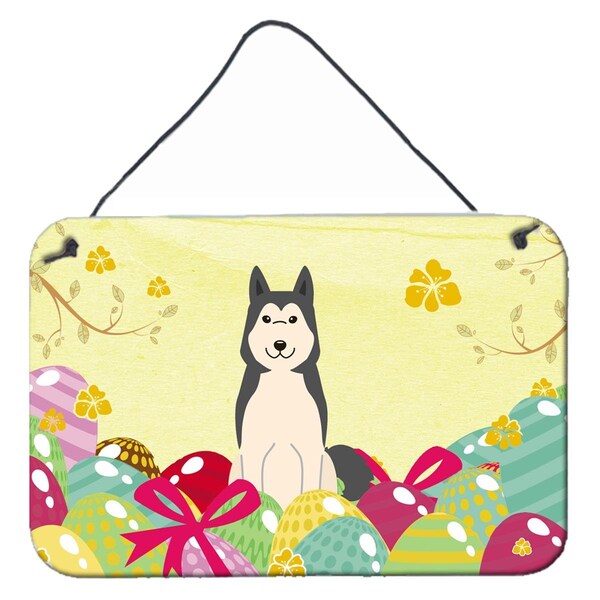 Carolines Treasures Easter Eggs West Siberian Laika Spitz Wall or Door Hanging Prints - BB6025DS812