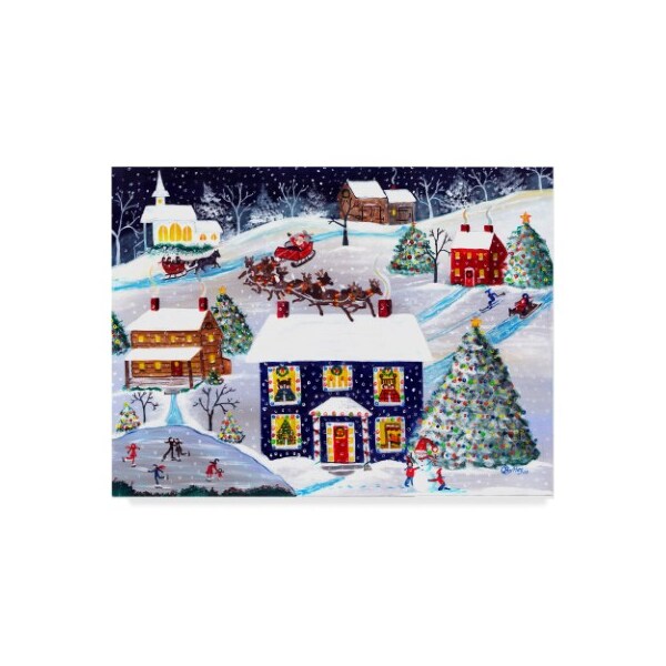 Trademark Fine Art Cheryl Bartley 'Santa Reindeer Christmas Eve' Canvas Art, 35x47 - ALI40887-C3547GG