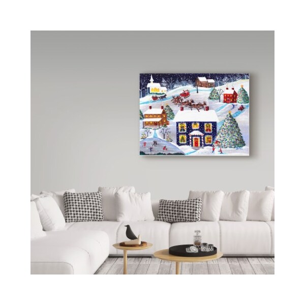 Trademark Fine Art Cheryl Bartley 'Santa Reindeer Christmas Eve' Canvas Art, 35x47 - ALI40887-C3547GG