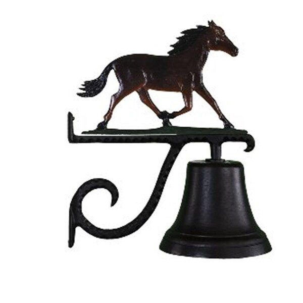 Swivel Cast Bell With Satin Black Cow Ornament - SW385522