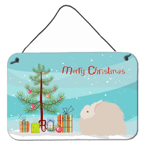 Carolines Treasures Fluffy Angora Rabbit Christmas Wall or Door Hanging Prints - BB9326DS812