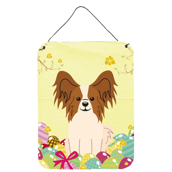 Carolines Treasures Easter Eggs Papillon Red White Wall or Door Hanging Prints - BB6078DS1216