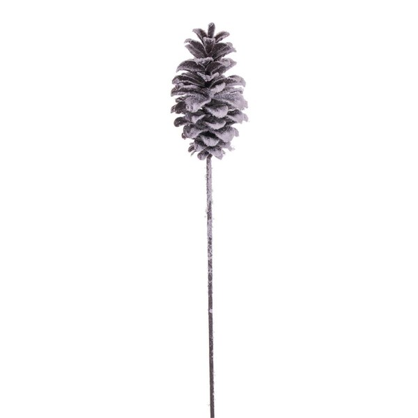 Vickerman 31 in. Grand Glitter Snow Pinecone Spray, Brown - 2 per Bag - FNT220731