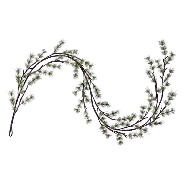 Vickerman 6 ft. 48 Warm White LED Battery Operated Mini Pine Garland, Green - X220760