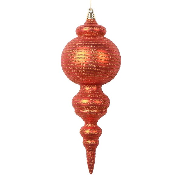 Vickerman 10 in. Matte Cone Ornament, Burnish Orange - 2 per Bag - MT224518