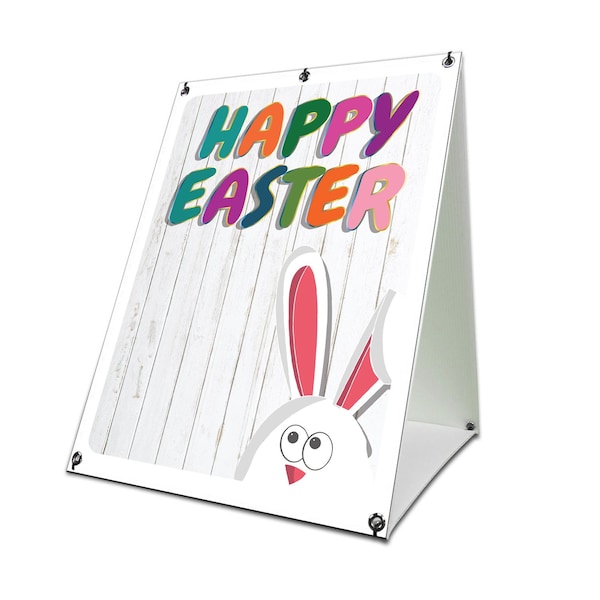 Signmission Happy Easter, 24 Inch x 18 Inch A-frame Yard Sign, Coroplast Yard Sign - SBC-1824-30390