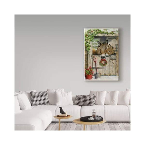 Trademark Fine Art Janet Pidoux 'Christmas Donkies' Canvas Art, 30x47 - ALI36624-C3047GG