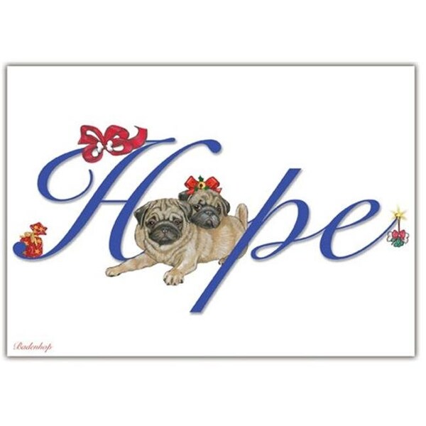 Pipsqueak Productions Pipsqueak Productions C580 Pug Hope Christmas Boxed Cards - Pack of 10 - C580