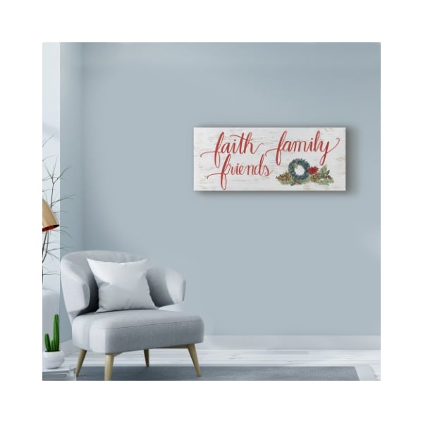 Trademark Fine Art James Wiens 'Christmas Holiday - Faith Family Friends' Canvas Art, 20x47 - WAP07974-C2047GG