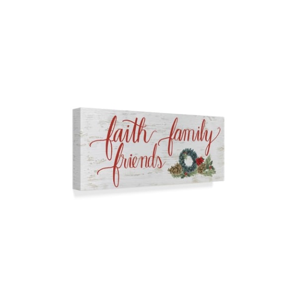 Trademark Fine Art James Wiens 'Christmas Holiday - Faith Family Friends' Canvas Art, 20x47 - WAP07974-C2047GG