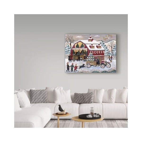 Trademark Fine Art Cheryl Bartley 'Bartleys Christmas Barn ' Canvas Art, 14x19 - ALI41079-C1419GG