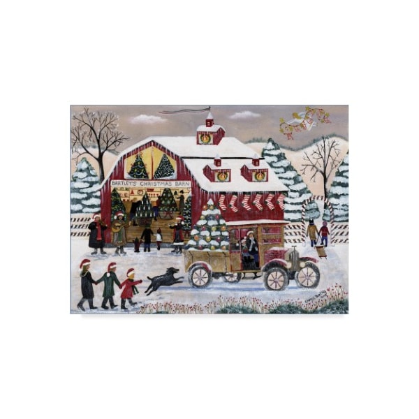 Trademark Fine Art Cheryl Bartley 'Bartleys Christmas Barn ' Canvas Art, 14x19 - ALI41079-C1419GG