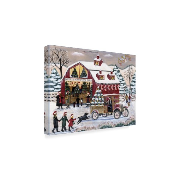Trademark Fine Art Cheryl Bartley 'Bartleys Christmas Barn ' Canvas Art, 14x19 - ALI41079-C1419GG
