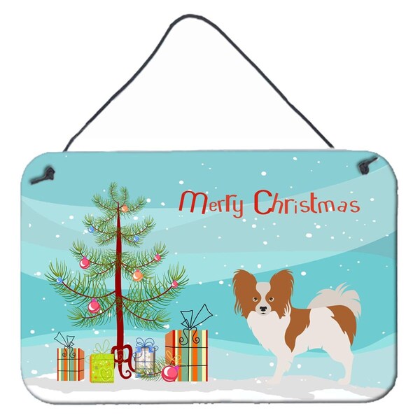 Carolines Treasures Papillon Christmas Wall or Door Hanging Prints - BB8472DS812