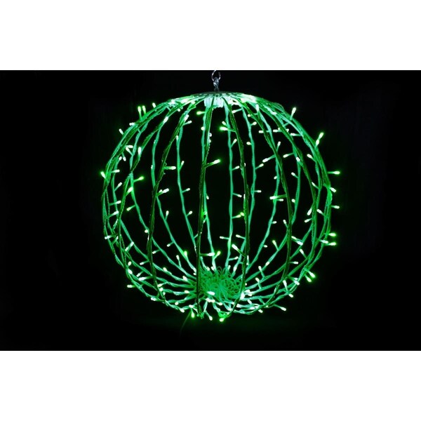Queens Of Christmas 20 in. LED Sphere Lights, Green - 200 Count - S-200SPH-GR-20