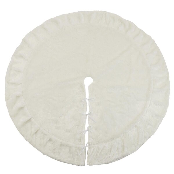 Tistheseason 72 in. Round Faux Fur Tree Skirt - TI2658795