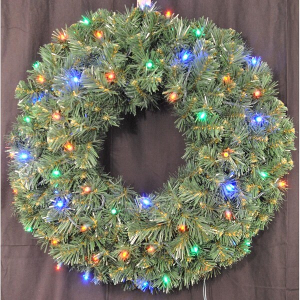 Queens Of Christmas 2 ft. Pre-Lit LED Sequoia Christmas Wreath, Multi Color - GWSQ-02-L5M