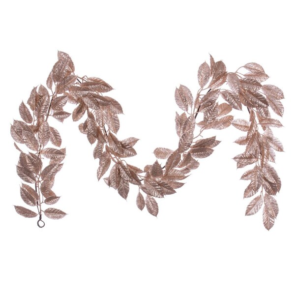 Vickerman 6 ft. Gardenia Glitter Garland, Cafe Latte - FK221572