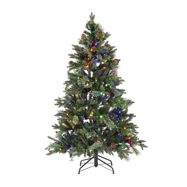 Safavieh 5.5 ft. Pre-Lit Art Christmas Tree, Green - 42 x 42 x 66 in. - FXP2020A