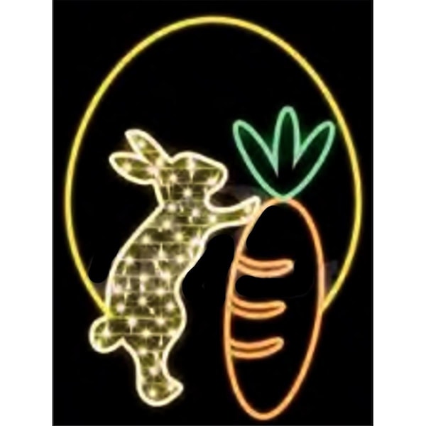 Queens Of Christmas 2 ft. Easter Bunny with Carrot & Egg Window Display - WL-MTNF-EST-BNYCRT-18